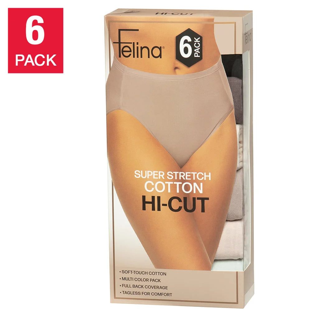 Felina Women's Hi-Cut, (6-pack)